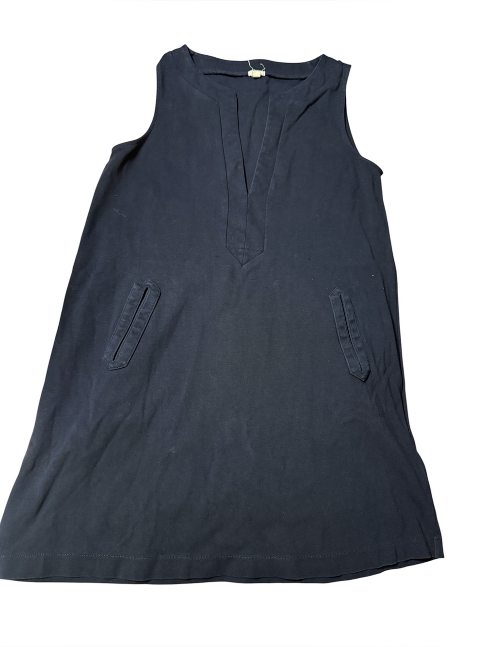 J.Crew Navy Cotton Sleeveless Shift Dress with Pockets XS